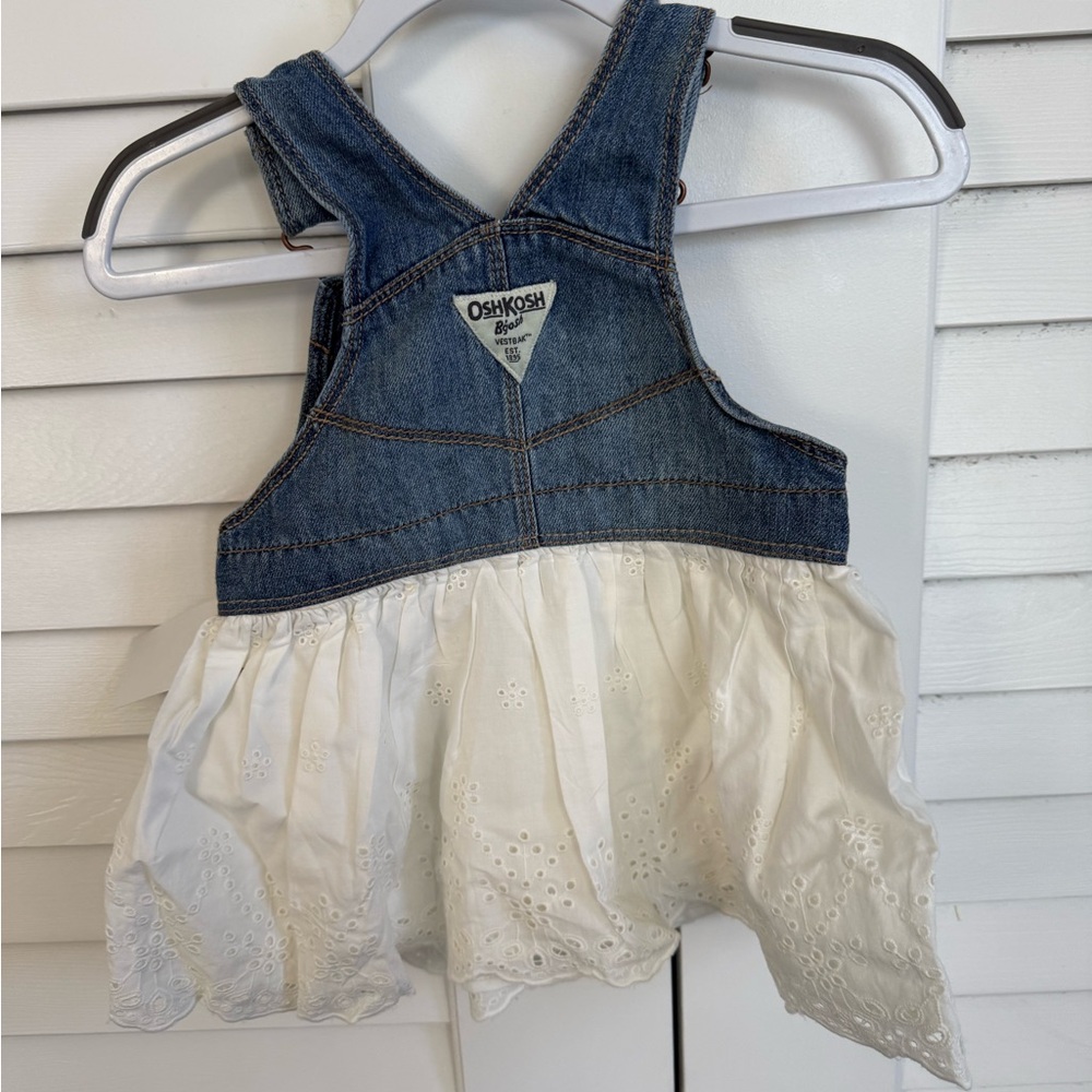 OshKosh B'gosh Denim and White Eyelet Dress